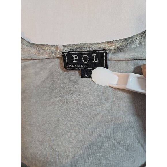 Pol Womens Gray mineral wash tunic sleeveless floral embroidery Size S - Picture 7 of 15